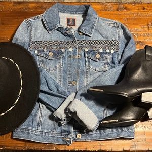 Boho Embroidered Denim Jacket